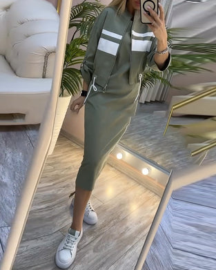 Sett uformell jakke ermeløs kjole