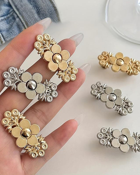 4-Delers Blomstermønstret Denim Belteetrekk