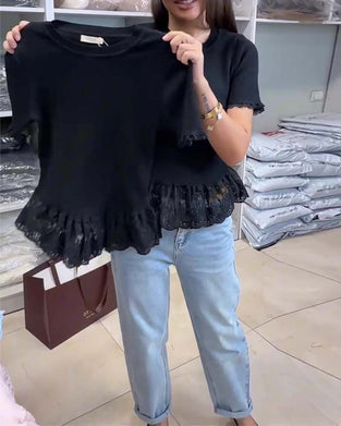 Topp Ensfarget Lappeteknikk Ribbestrikket