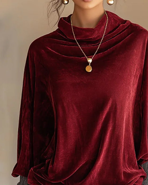 Bluse Drapert Hals Casual