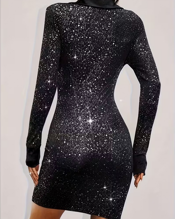 Kjole Jakkeslag Glitter Lappeteppe Fest