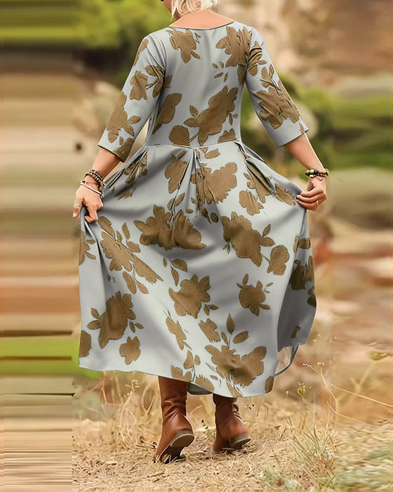 Kjole temperament retro trykt