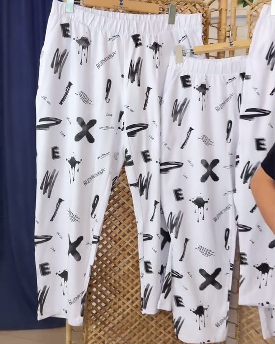 Bukser med middels høy avslappet print