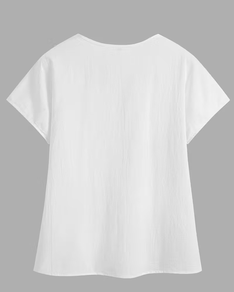 Bluse Utklipp Peter Pan-Krage Kort Erm