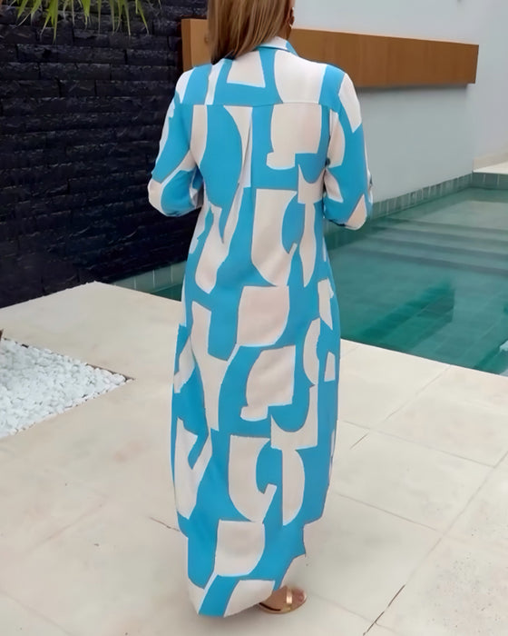 Kjole Casual Skjorte Lang