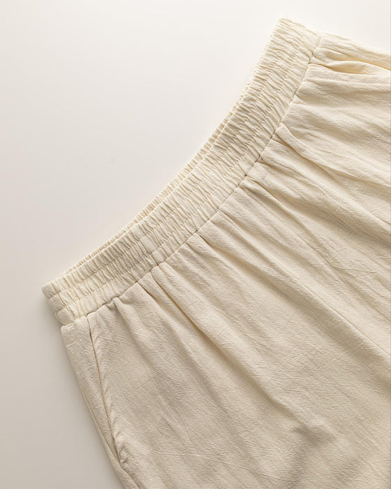 Set Ermeløs Rund Hals Ruffle Bred Ben