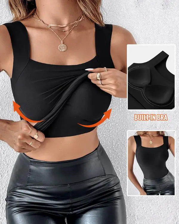 🔥 Tank U-Hals Shapewear Innebygd Bh