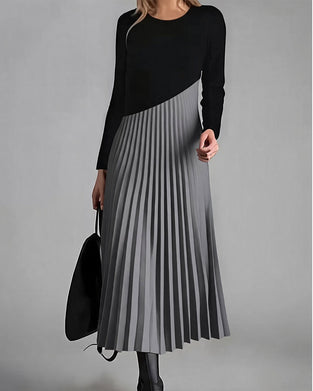 Kjole Patchwork Plissert Midi