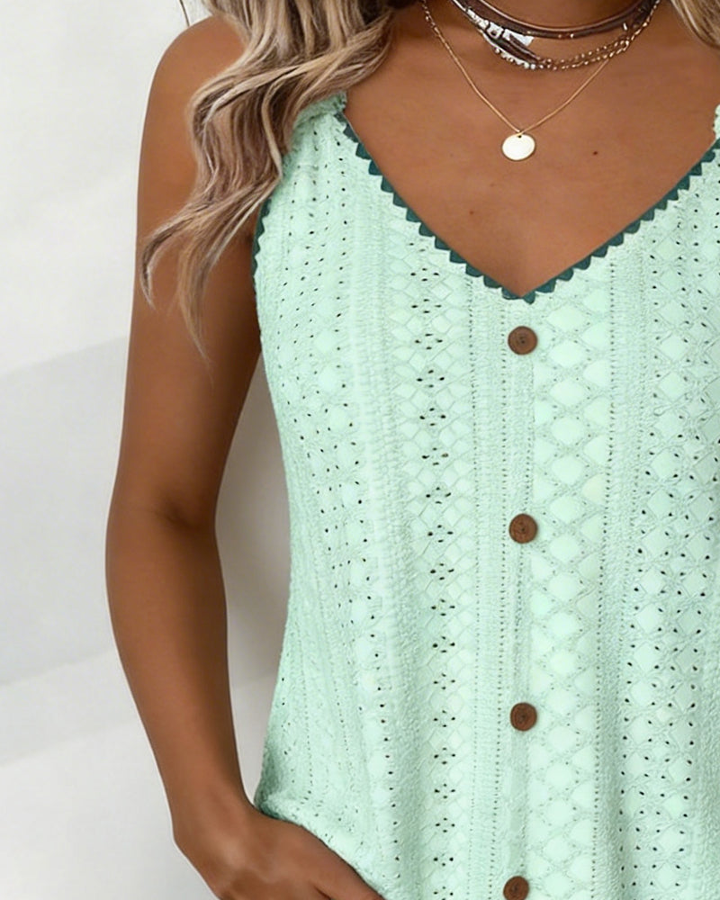 Linne Hål Ut Axelbandslös Ärmlös