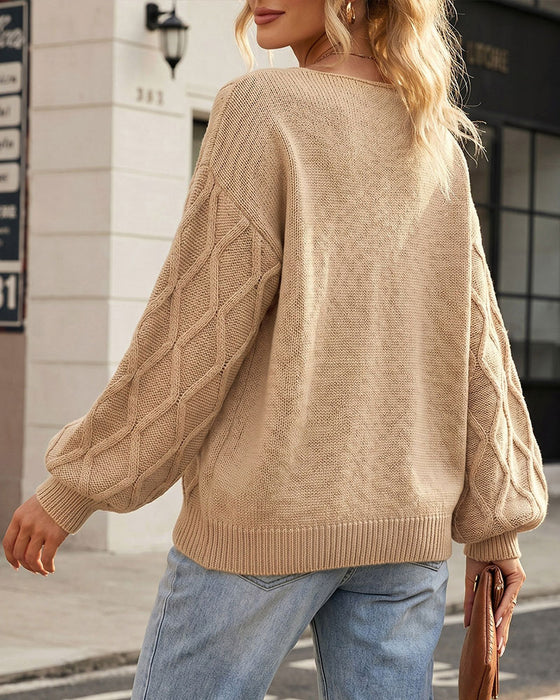 Pullover Lanterne Erme Argyle Mote Strikket
