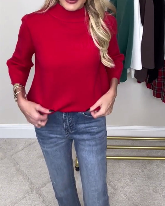 Genser i avslappet ensfarget farge