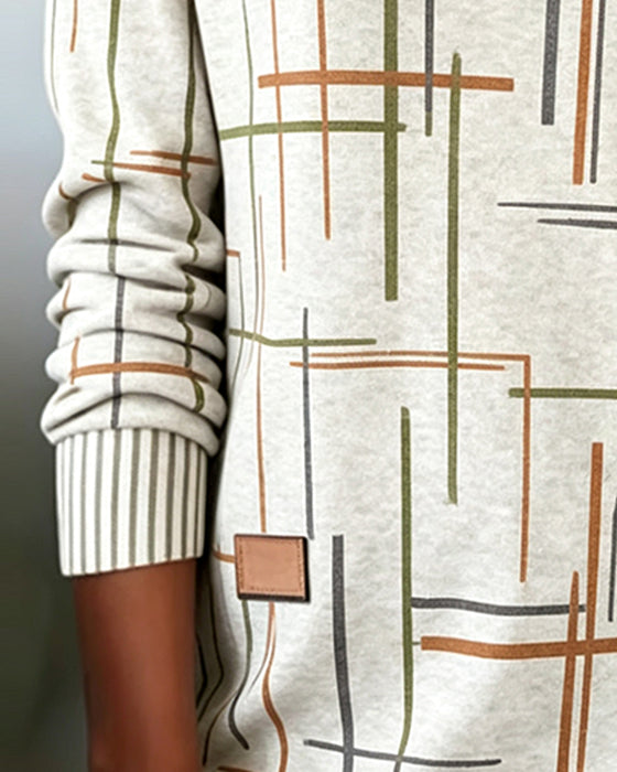 Sweatshirt V-Hals Linje Splitt