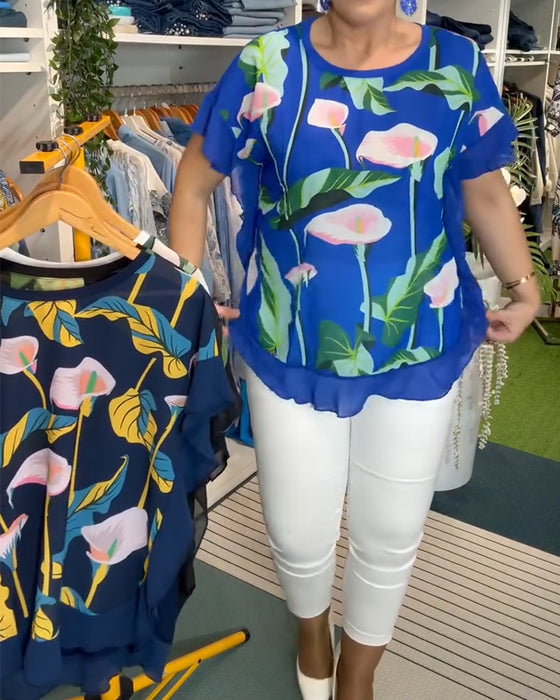 Bluse Flaggermuserme Trykt