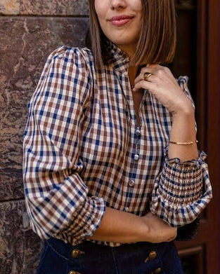 Skjorte V-Halset Rutenetttrykk