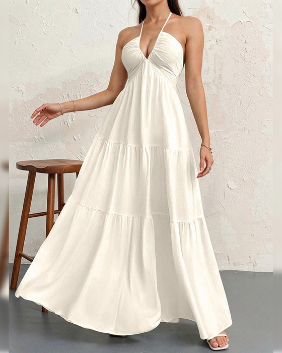 Kjole Mote Solid Halter