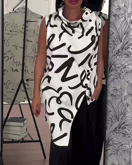 Bluse Stilig Uregelmessig Trykk