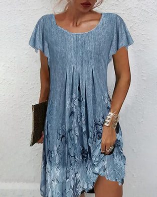 Kjole Rysyet Ermer Trykt