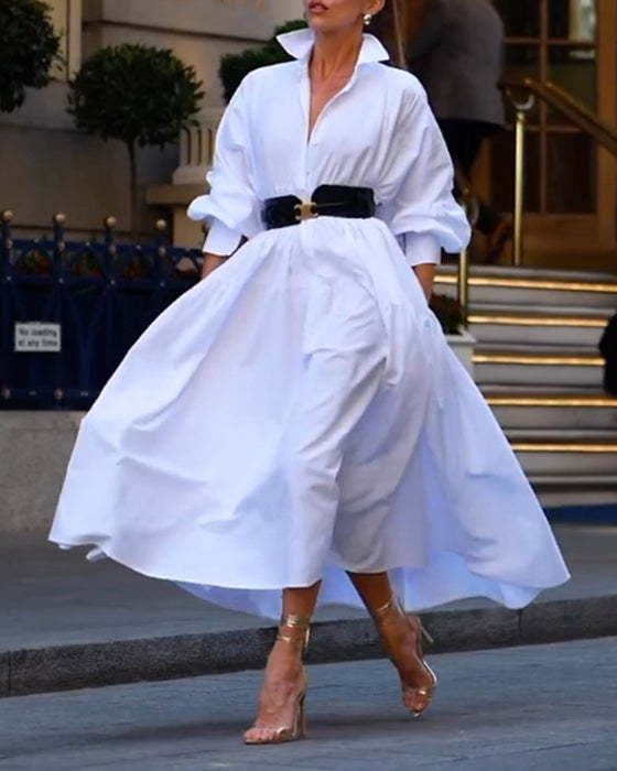 Ensfarget løs og hel uformell kjole