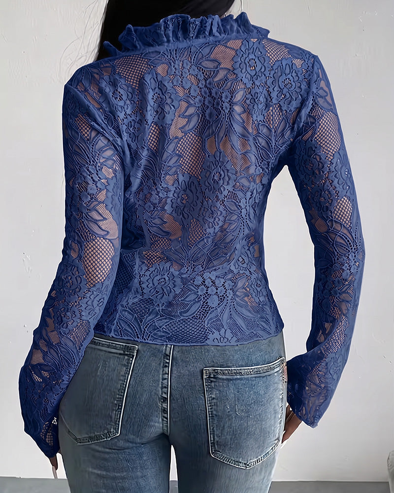 Bluse V-Hals Knyte Blonde