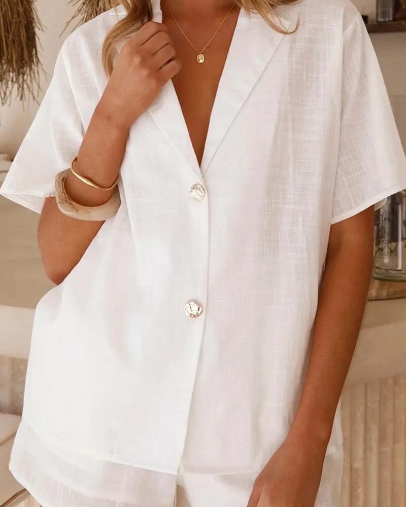 Set V-Neck Kneppet Casual