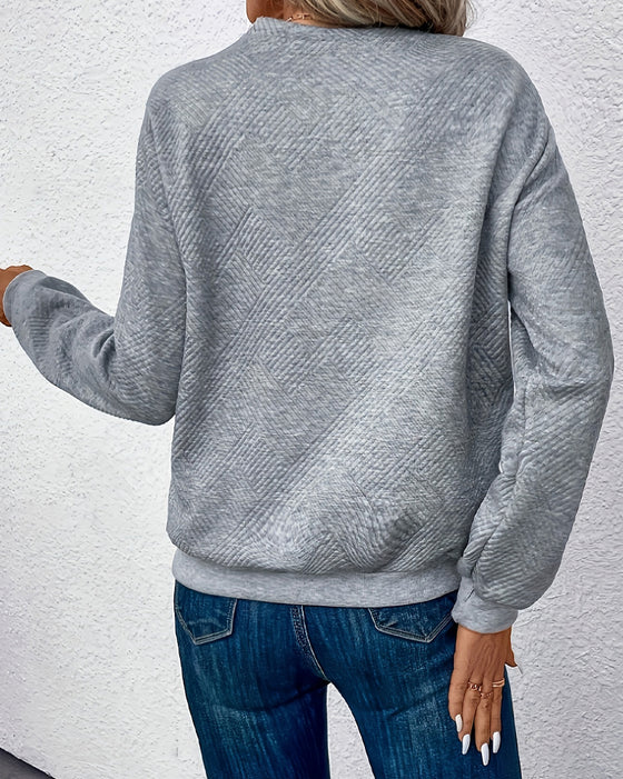 Asymmetrisk Sweatshirt I Rutemønster Med Lange Ermer