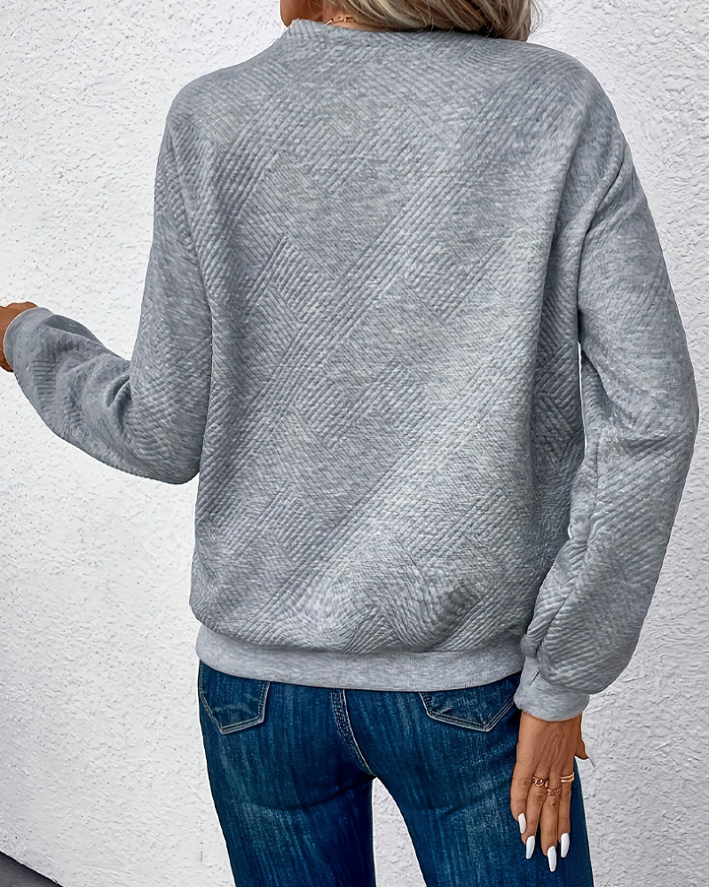 Asymmetrisk Sweatshirt I Rutemønster Med Lange Ermer