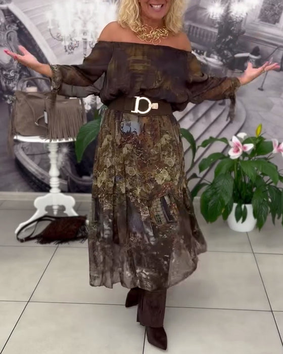 Kjole Elegant Blomstermønster Lang