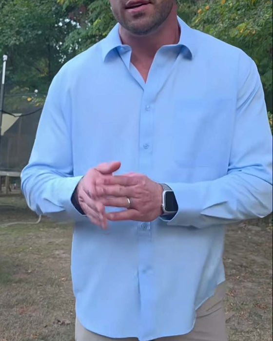 Skjorte Solid Casual Vanntett Stretch