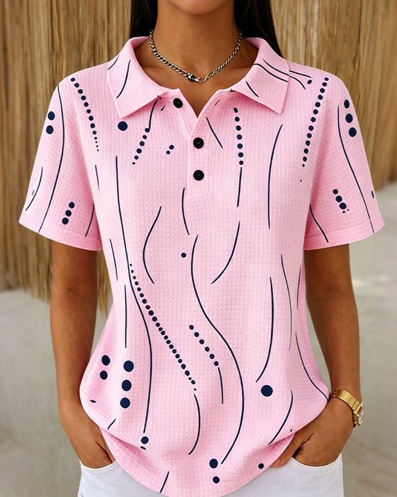 Bluse Polo Krave Linje Knapp