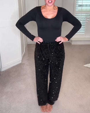 Bukser Stilig Ensfarget Rett Ben