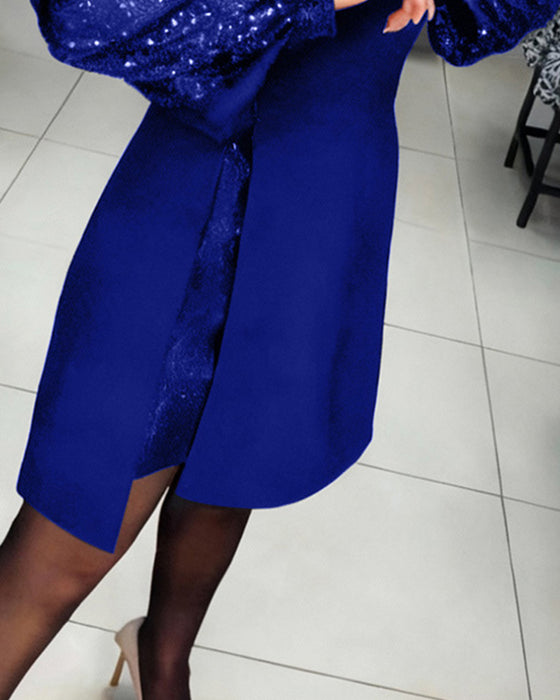 Elegant Kjole Med Puffermer Og Lappetæktsdetaljer