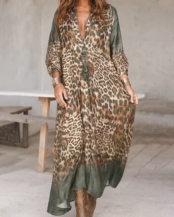 Kjole Stilig Leopard Hel Skjørt