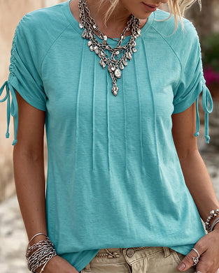 T-Shirt Rynket Slips Kort Erme