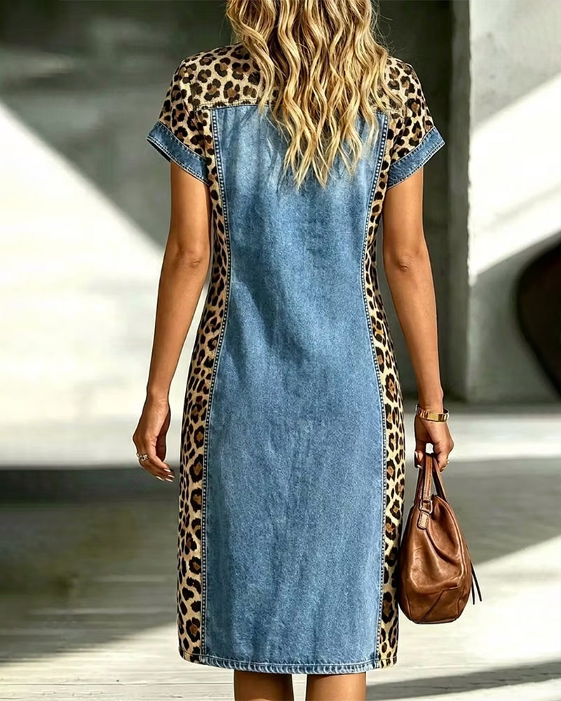 Kjole Kortermet Leopard