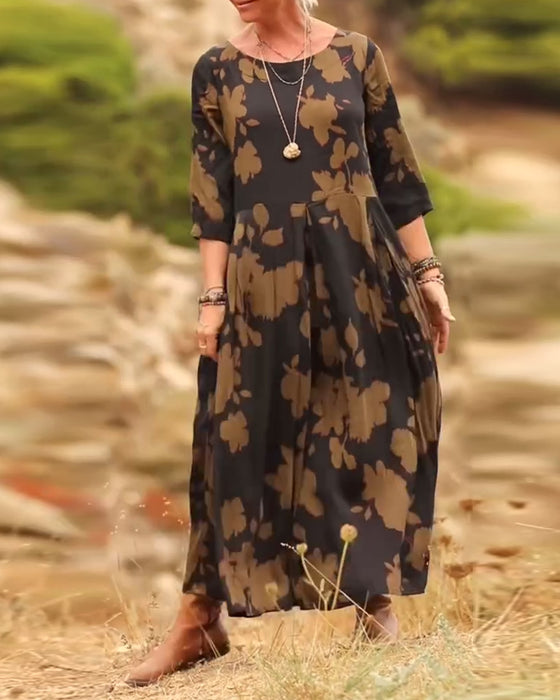 Kjole temperament retro trykt