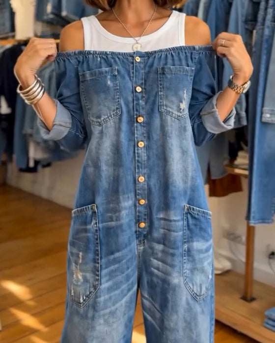 Jumpsuit Langermet Fargeblokk