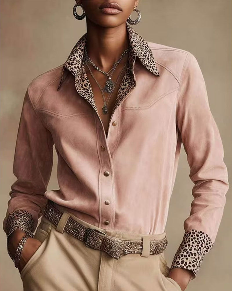 Skjorte Slag Leopard Patchwork