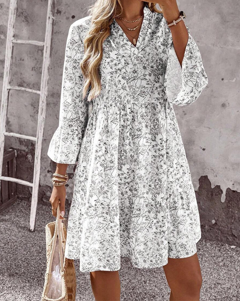 Kjole Blomst V-hals Kake