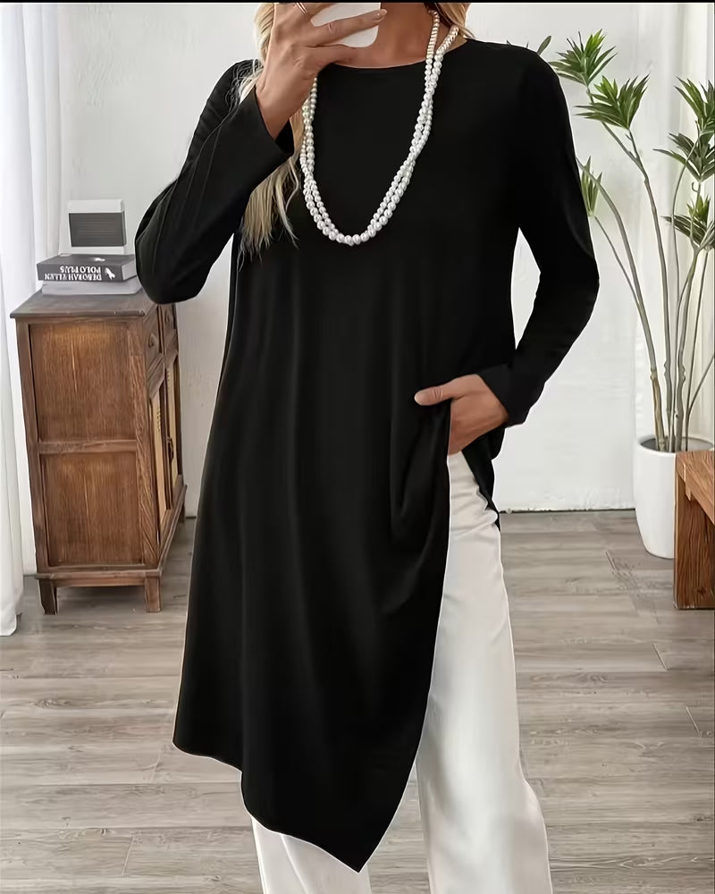 Top Asymmetrisk Midjelangt Ensfarget
