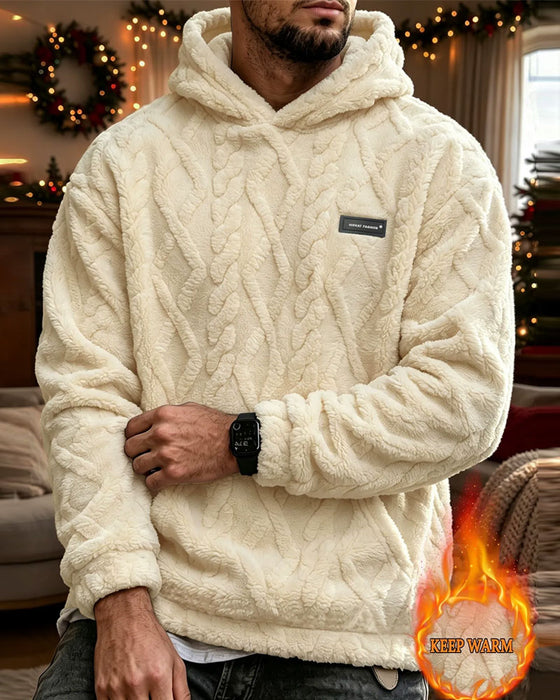 Menn Vinter Jacquard Mønster Hoodie