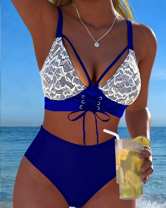 Bikini Blonder Patchwork Knytte-Side