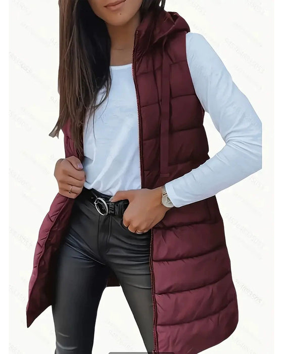 Vest Kåpe Med Hetting Midilang