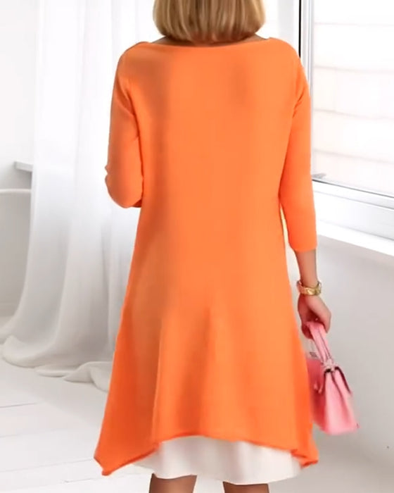 Sett Blomstermønster Patchwork Langermet