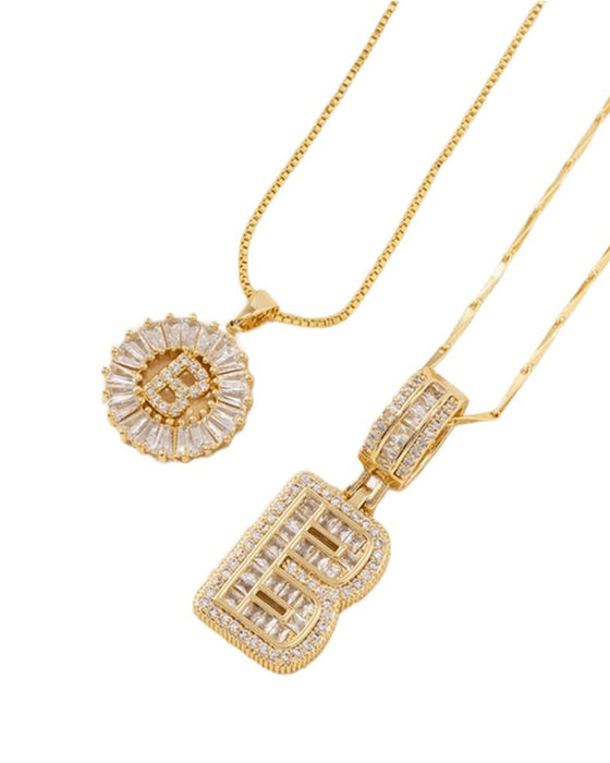 Halskjeder Initial Bokstav Anheng 2 Pakke