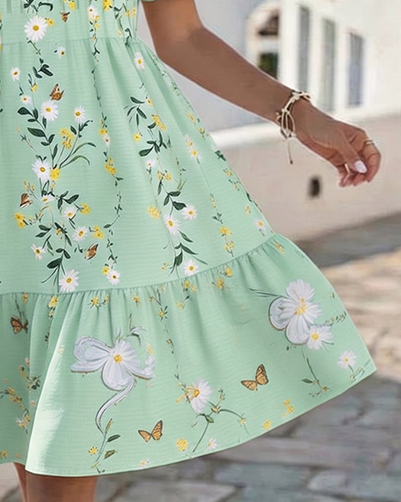 Kjole Daisy Blonde Kort Erme Ferie