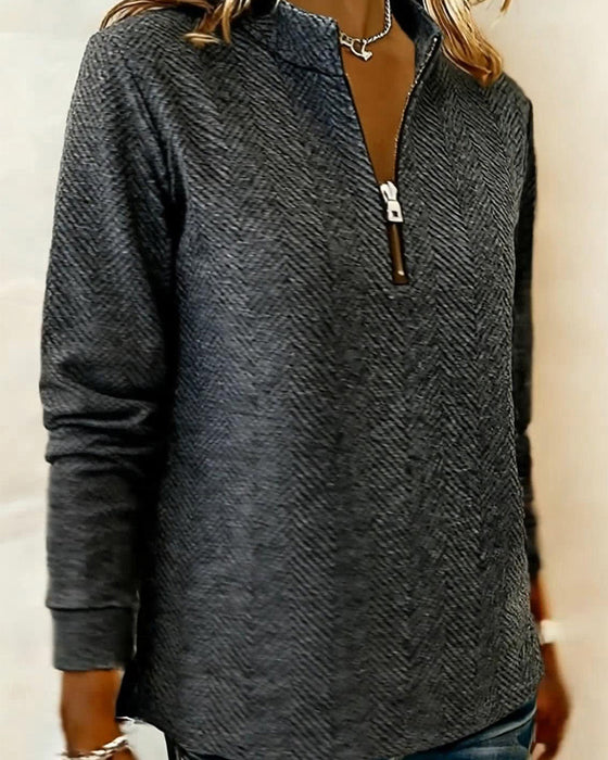 Genser Ståkrage Glidelås Casual