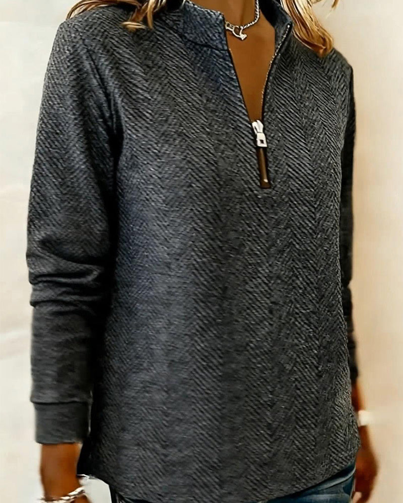 Genser Ståkrage Glidelås Casual