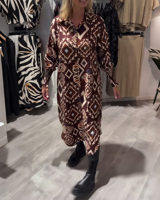 Kjole Med Skjorte I Diamantmønster