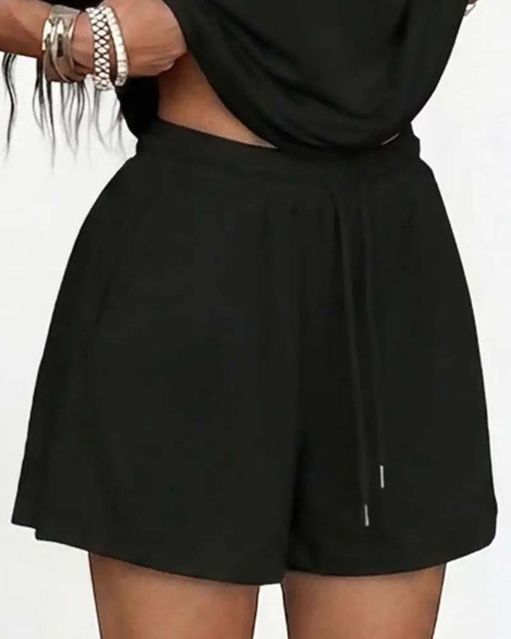Set En-Skulder Flaggermuserme Løs Shorts