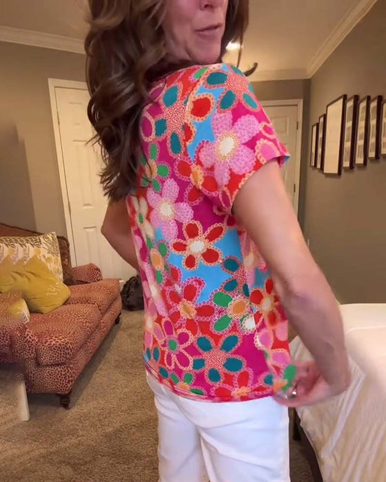 T-Skjorte Slim Fit Korte ermer Trykt